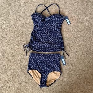 Navy Tankini Set Top and Bottoms BNWT